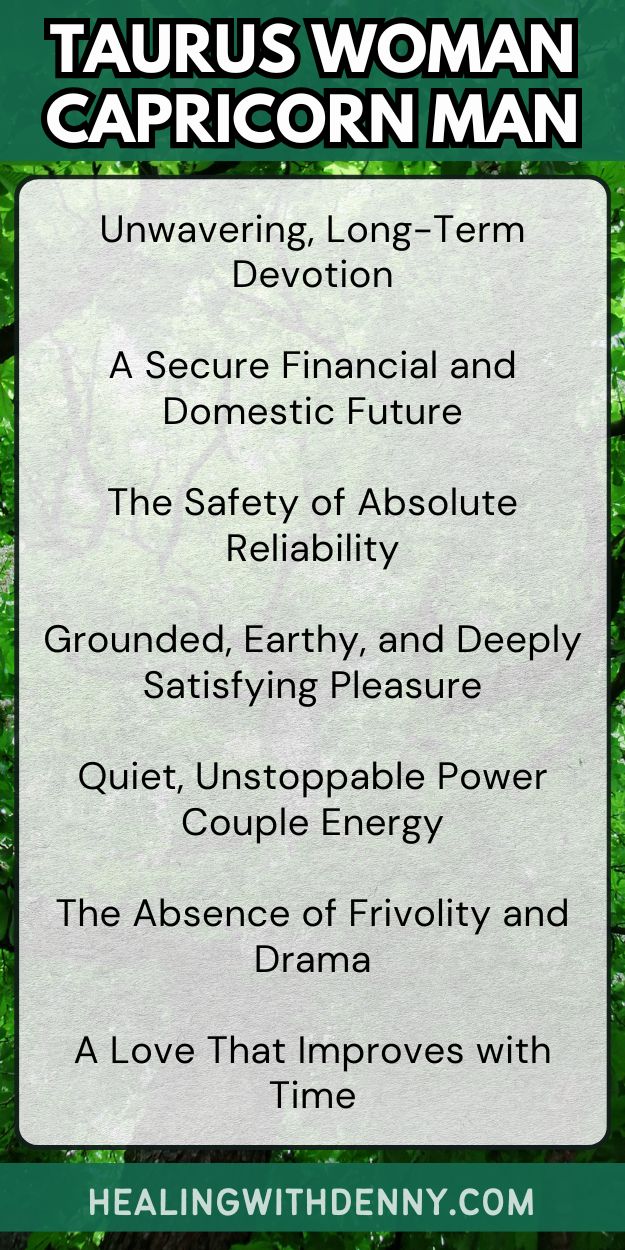 taurus woman capricorn man Unwavering, Long-Term Devotion

A Secure Financial and Domestic Future

The Safety of Absolute Reliability

Grounded, Earthy, and Deeply Satisfying Pleasure

Quiet, Unstoppable Power Couple Energy

The Absence of Frivolity and Drama

A Love That Improves with Time
